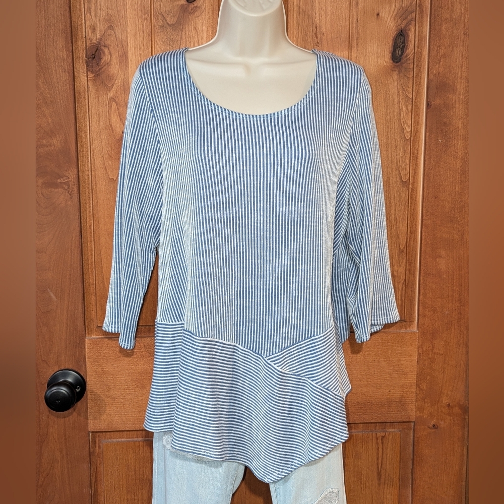 Star Vixen Navy Striped Women's Blouse